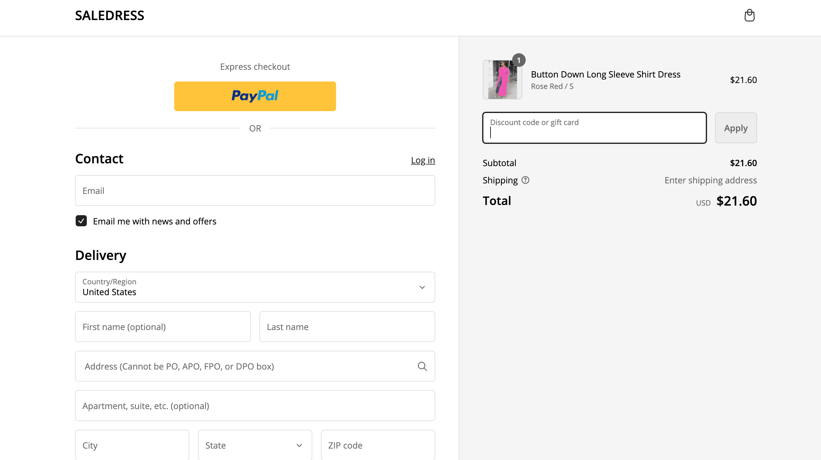 How to apply SaleDress coupon code